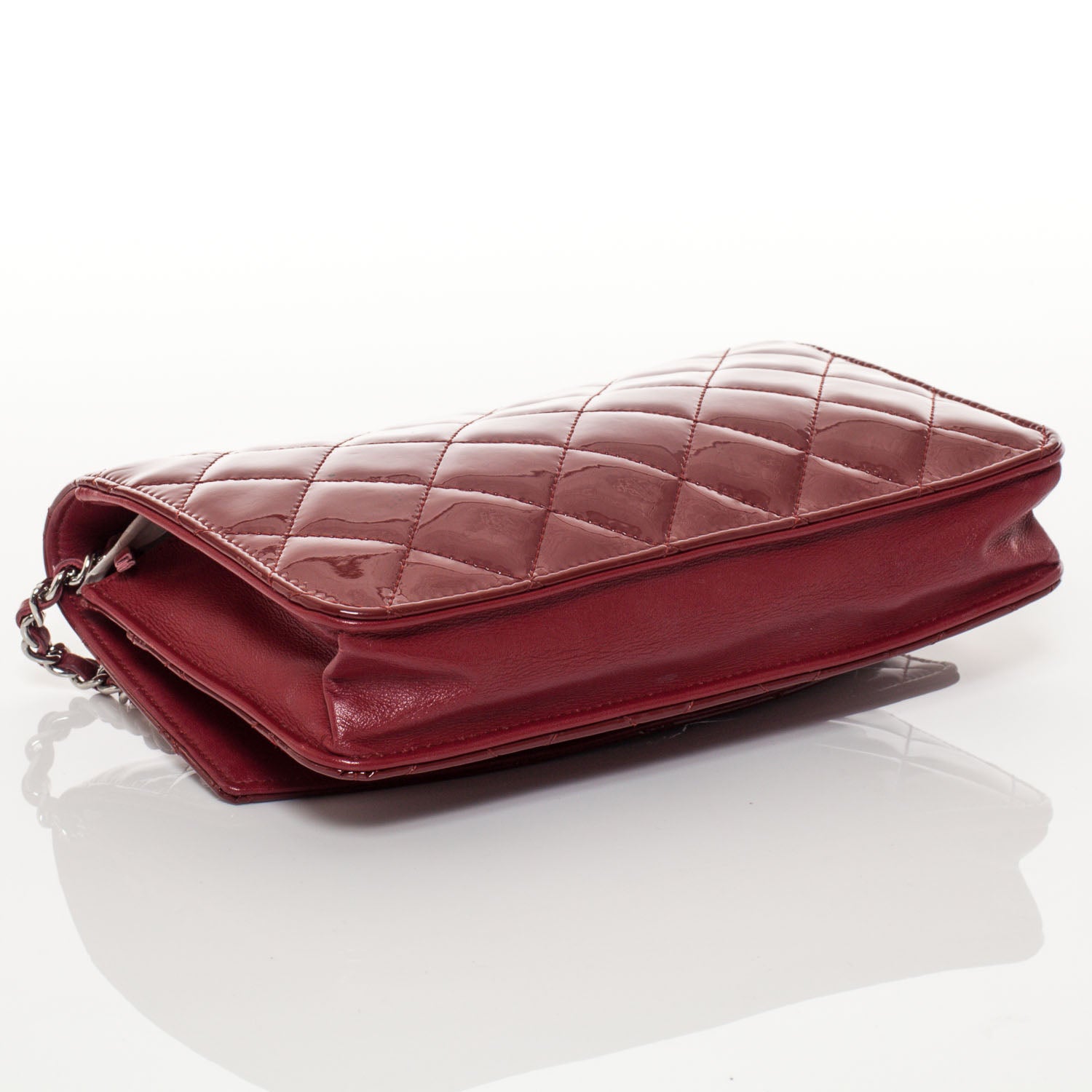 Chanel Patent Quilted Brilliant Wallet On Chain WOC Red 4 of 9