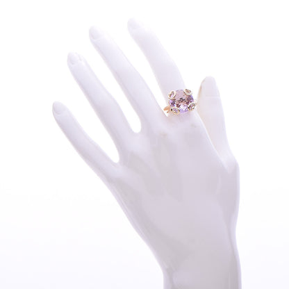 Gucci 18K Yellow Gold Amethyst Horsebit Cocktail Ring 54 6.75 2 of 7