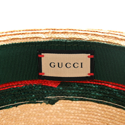 Gucci Abaca Straw Web Fedora Hat M 9 of 9
