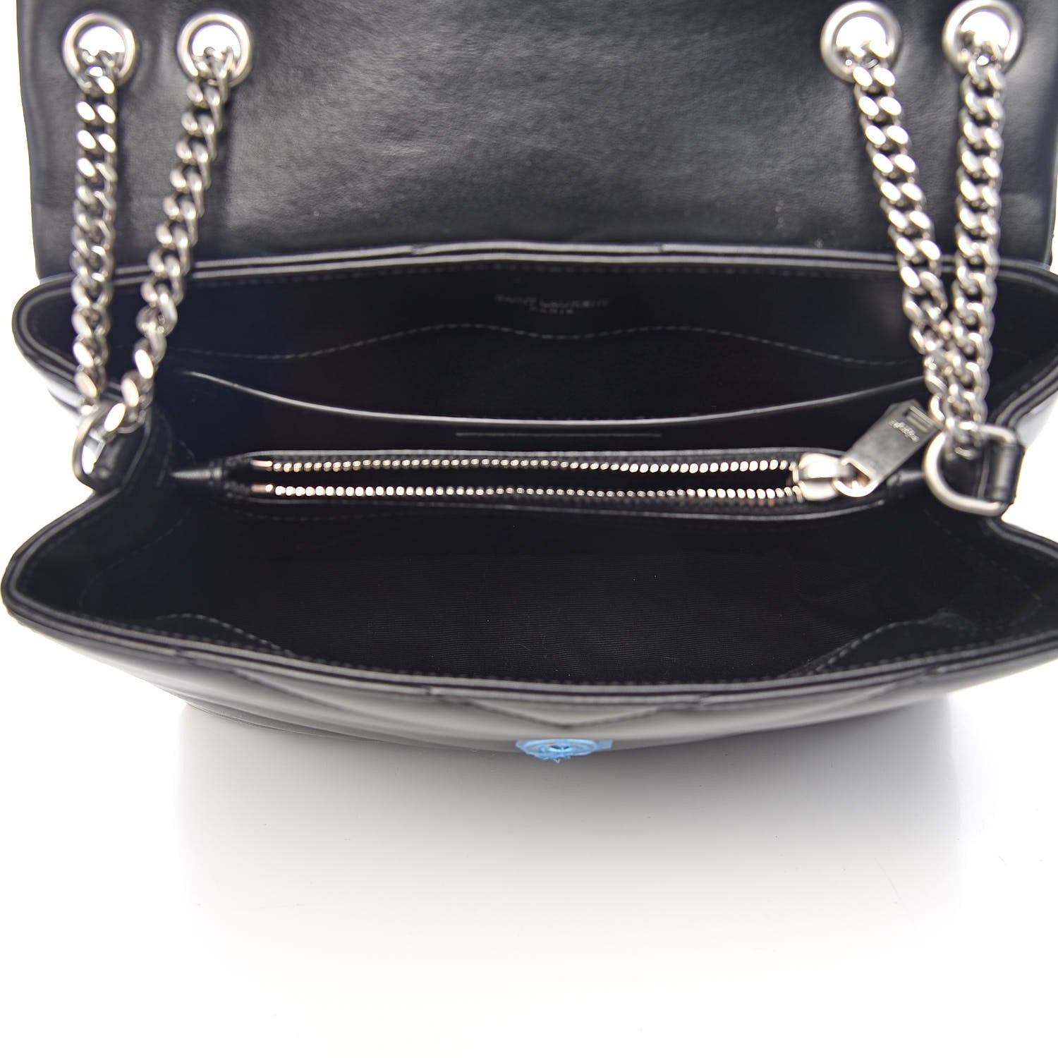 Saint Laurent Calfskin Y Quilted Monogram Small Loulou Chain Satchel Black 5 of 10