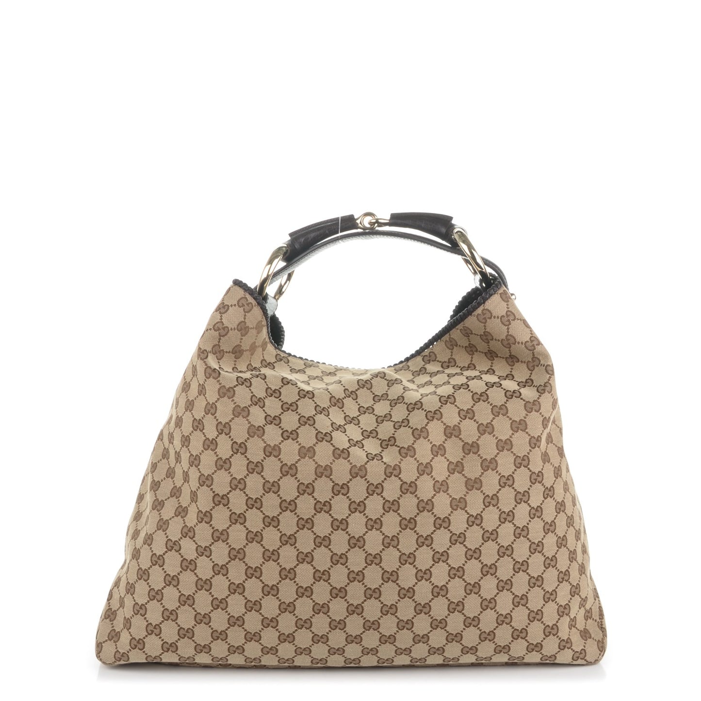 Monogram Large Horsebit Chain Hobo Dark Brown