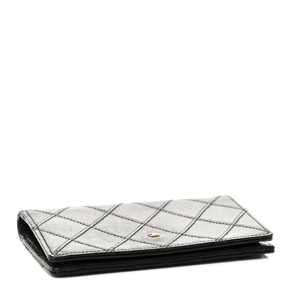 Chanel Lambskin Diamond Stitched Compact Flap Wallet Black 5 of 9