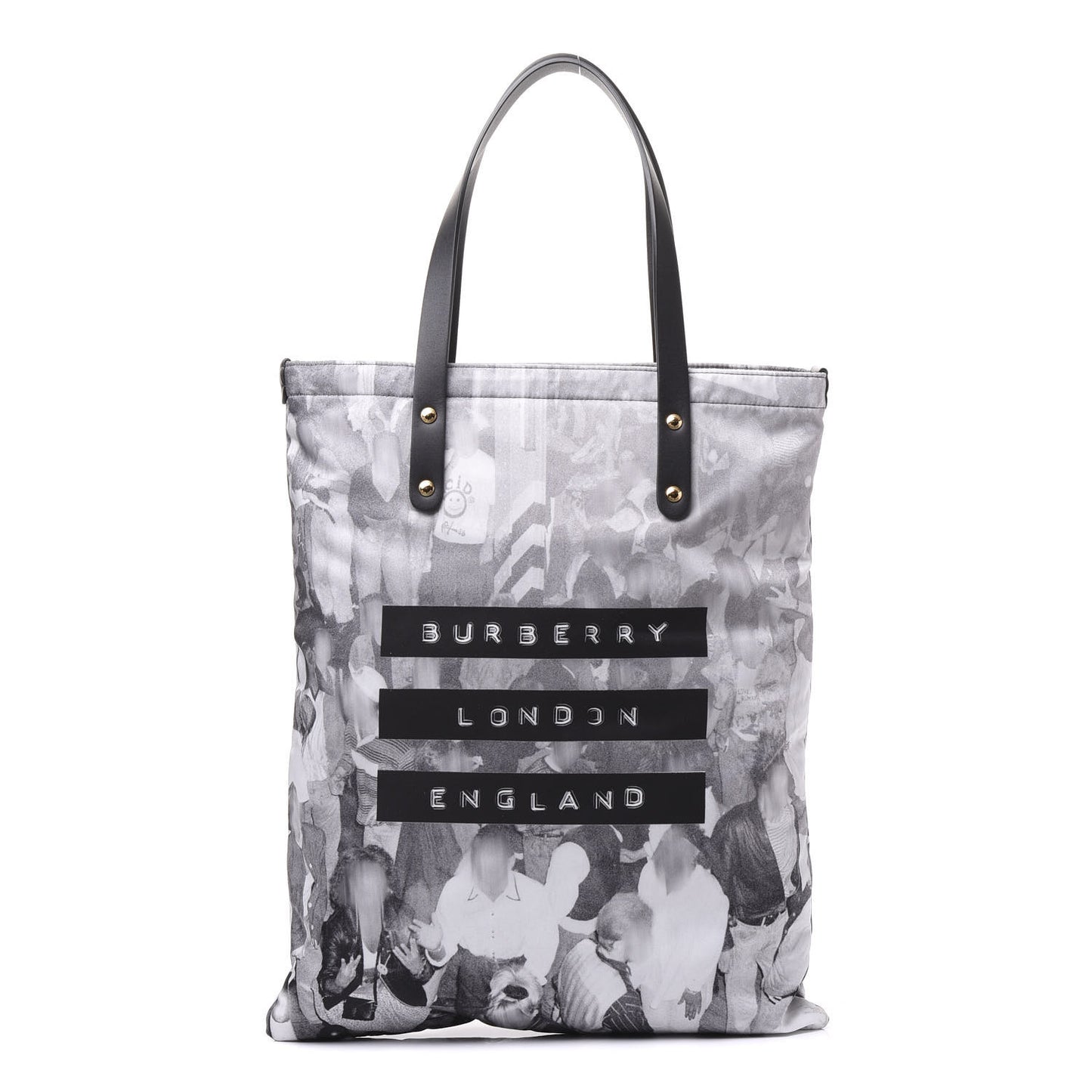 Nylon London Montage Print Flat Tote Bag Black