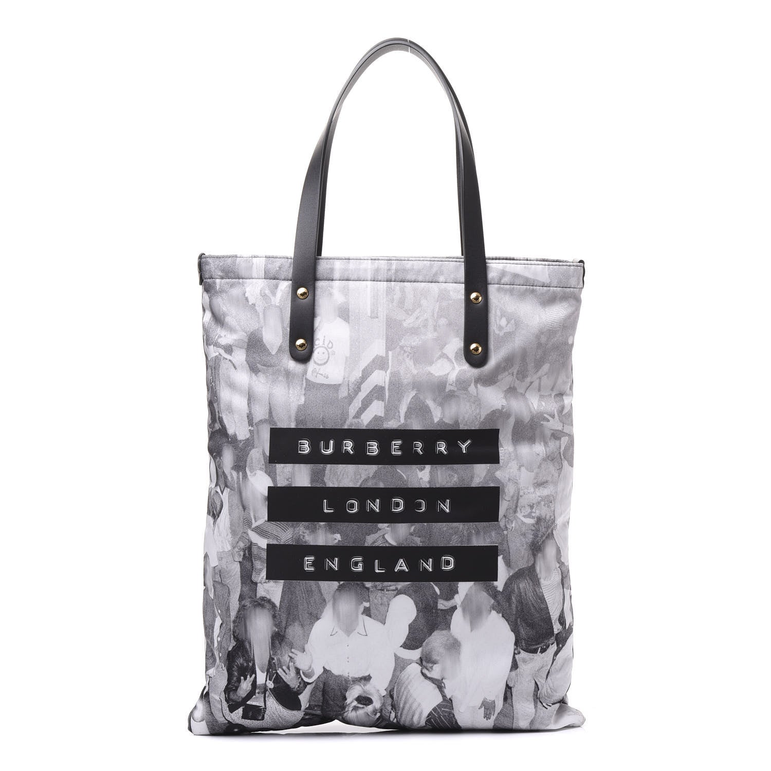 Burberry Nylon London Montage Print Flat Tote Bag Black 1 of 9