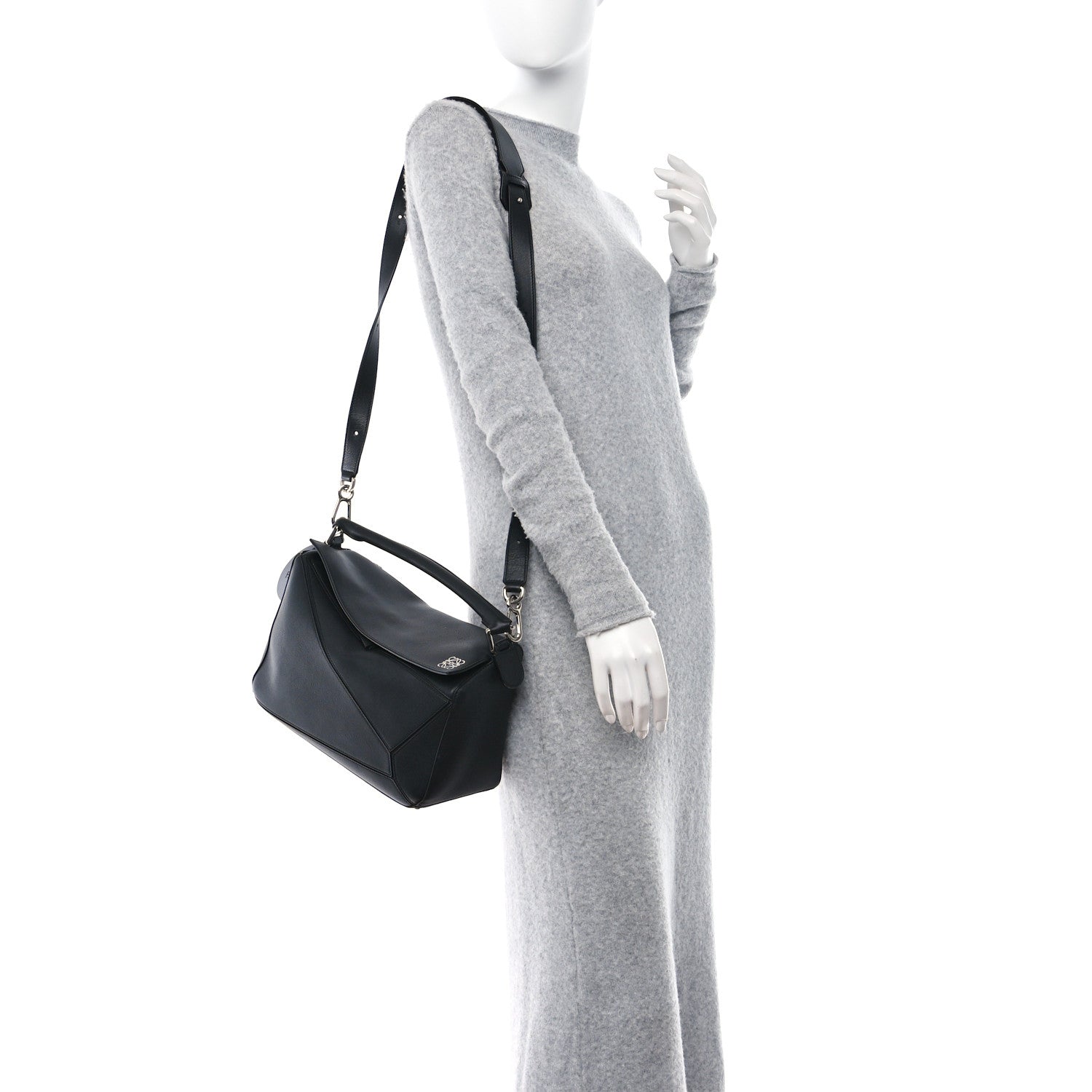 Loewe Calfskin Medium Puzzle Bag Black 2 of 10