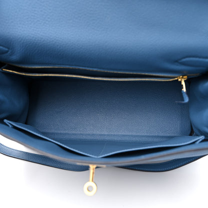 Hermes Togo Kelly Retourne 32 Azur 5 of 15