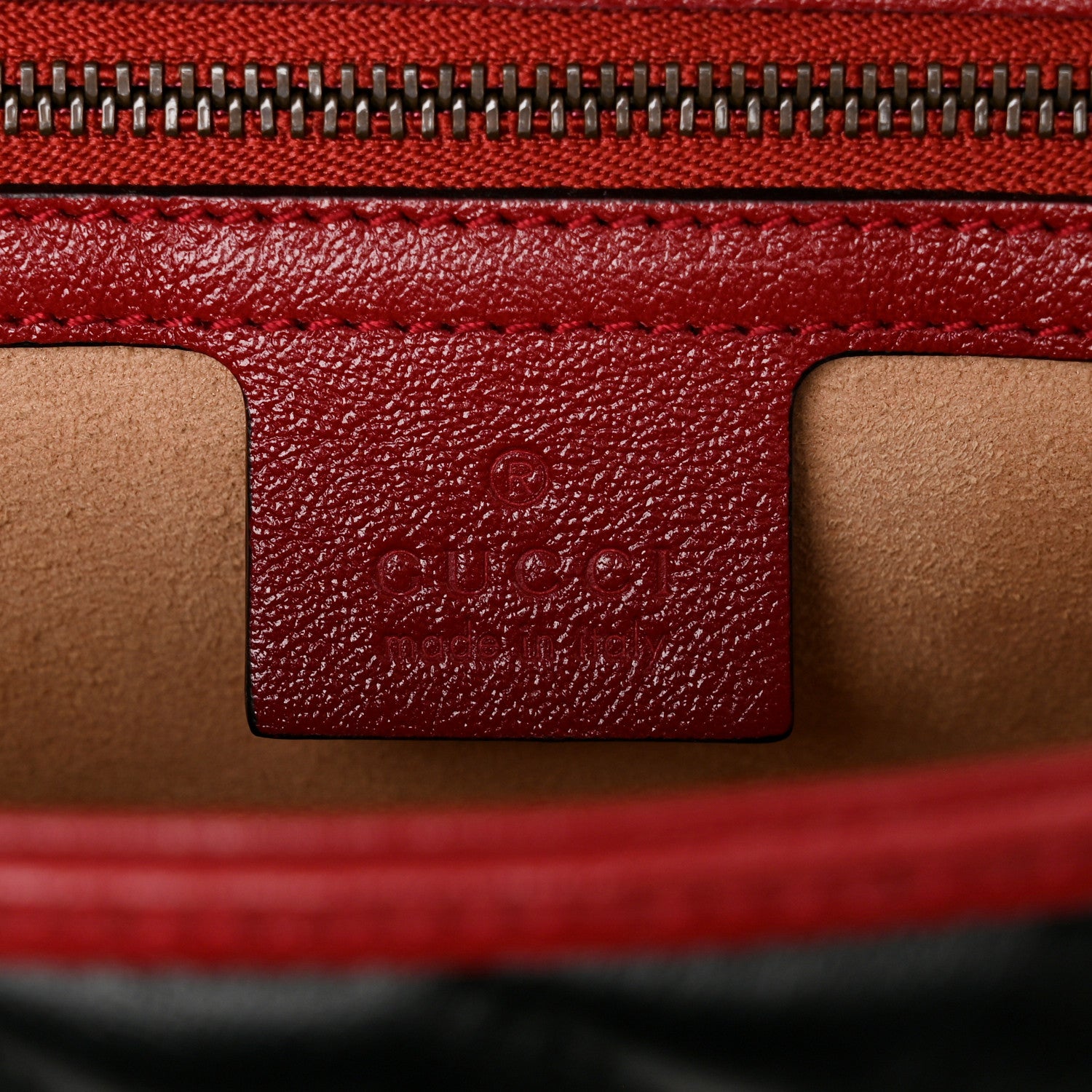 Gucci Vintage Effect Calfskin Matelasse Diagonal Small Torchon GG Marmont Shoulder Bag Black Romantic Cherry 6 of 10