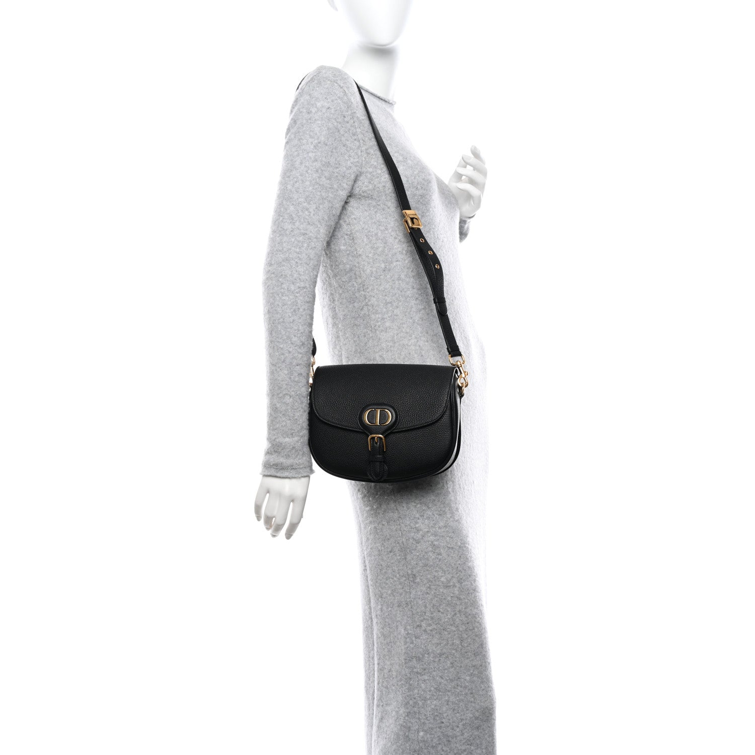 Christian Dior Grained Calfskin Medium Bobby Flap Black 2 of 9