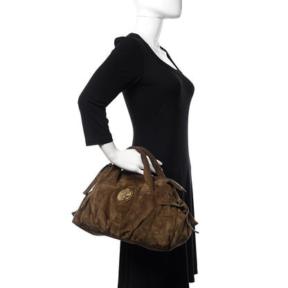 Gucci Suede Medium Hysteria Tote Brown 2 of 17