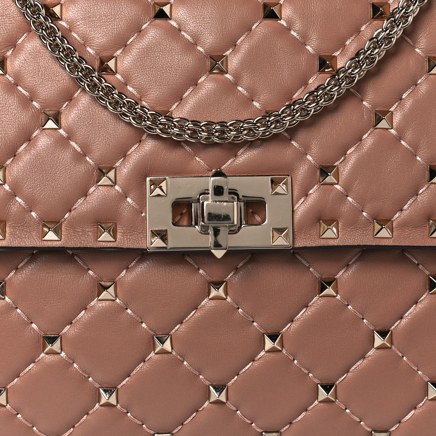 Valentino Garavani Nappa Medium Rockstud Spike Shoulder Bag Soft Noisette 7 of 11
