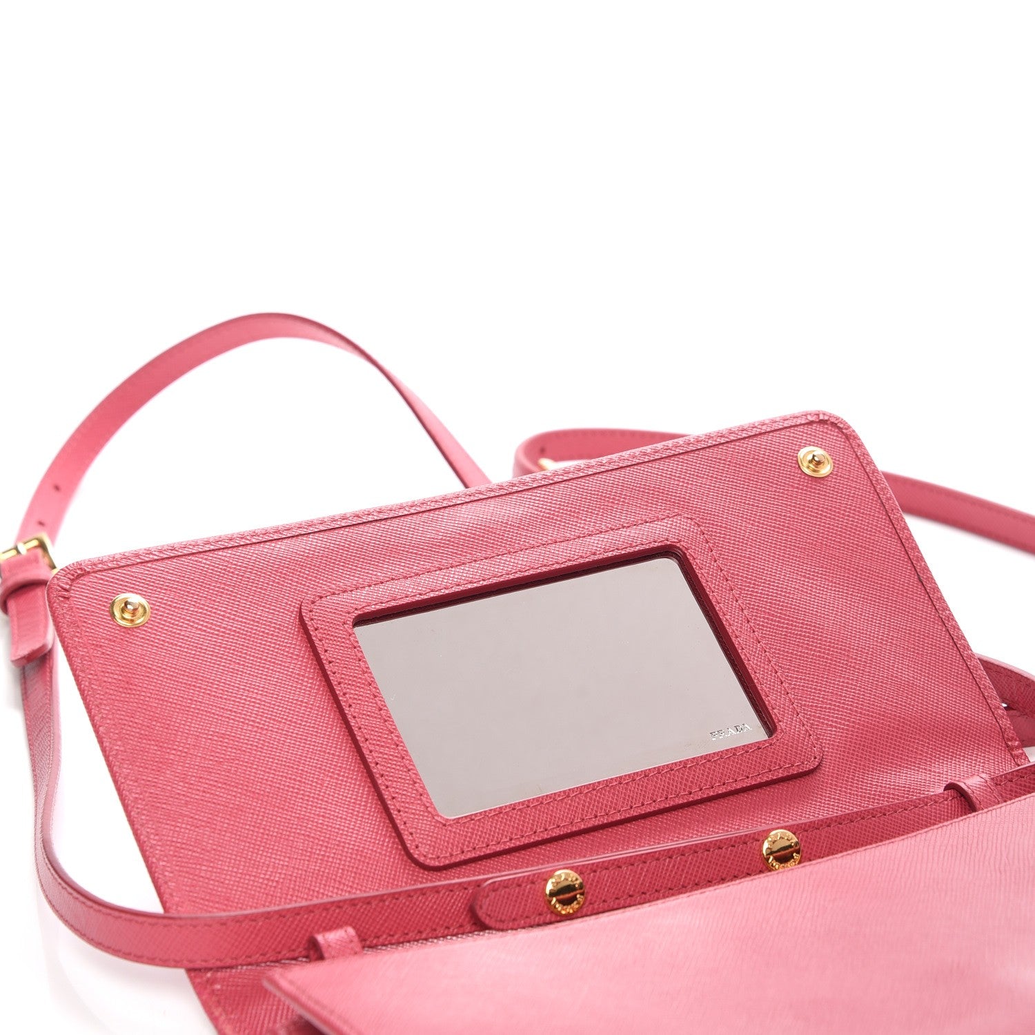 Prada Saffiano Metal Flap Wallet Peonia 5 of 9