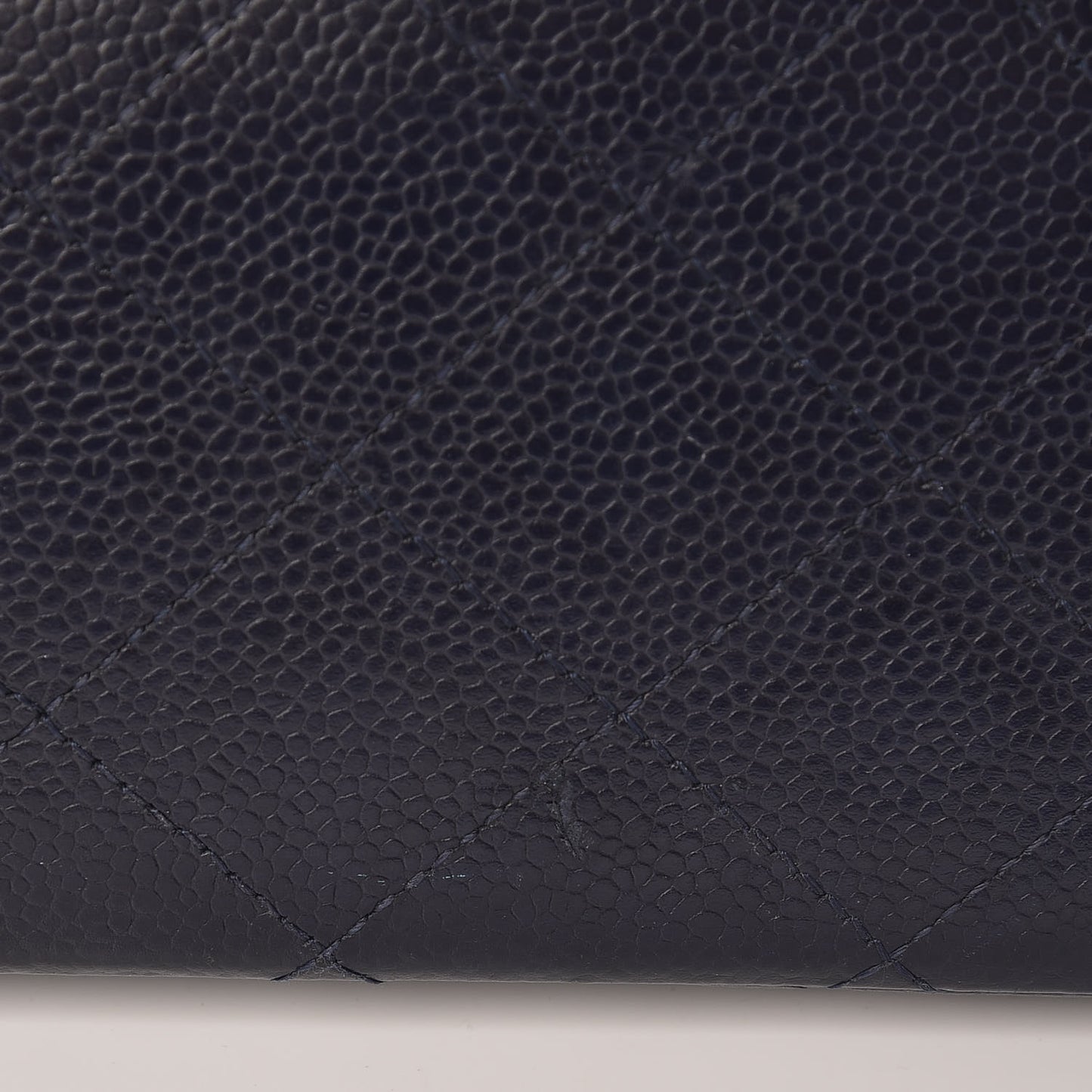 Caviar Quilted Jumbo Double Flap Navy Blue