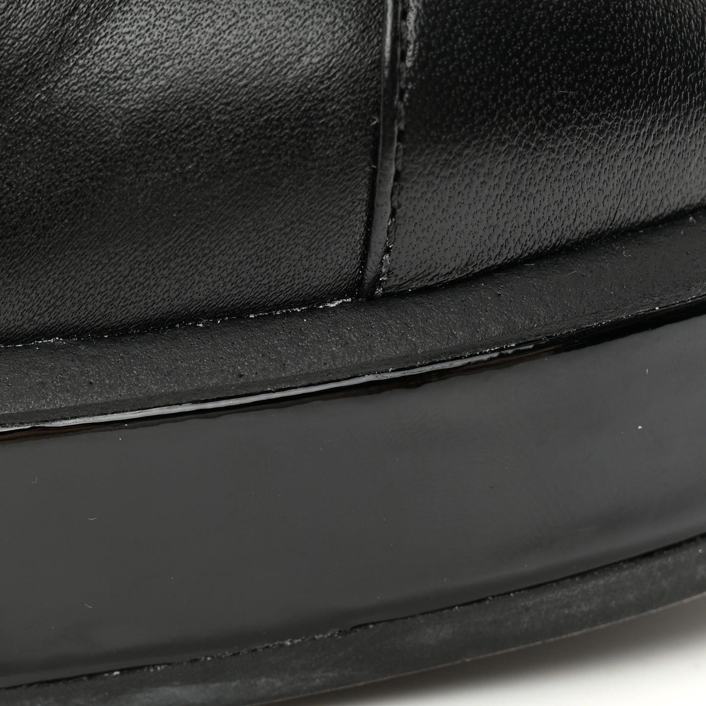 Lambskin Patent Calfskin Quilted CC Lace Up Combat Boots 37 Black