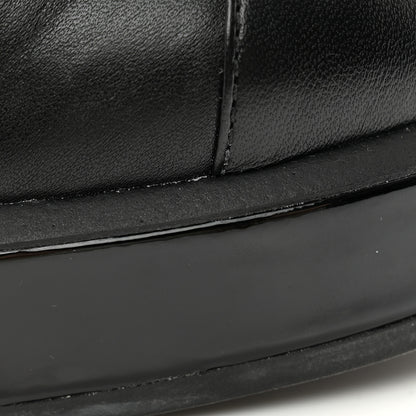 Chanel Lambskin Patent Calfskin Quilted CC Lace Up Combat Boots 37 Black 11 of 12