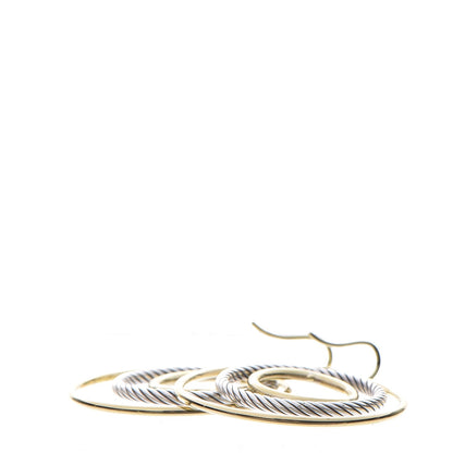 David Yurman Sterling Silver 18K Yellow Gold Mobile Triple Circle Earrings 3 of 4