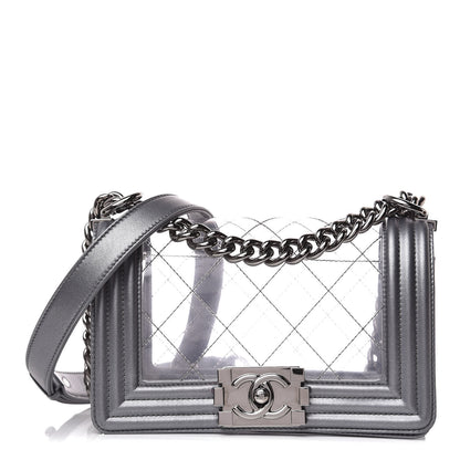 Chanel Metallic Lambskin PVC Quilted Small Boy Flap Silver 1 of 10