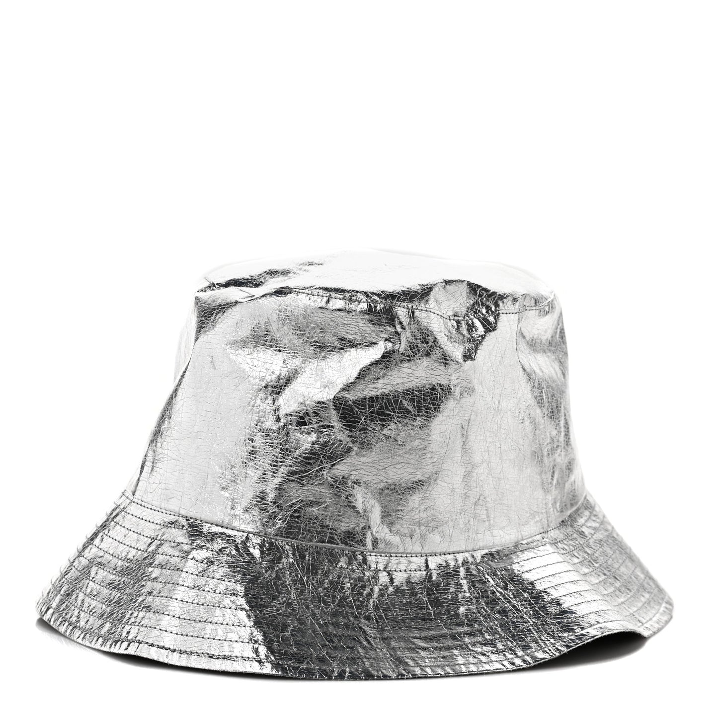 Metallic Oblique Reversible Teddy-D Bob Bucket Hat 58 Blue Silver