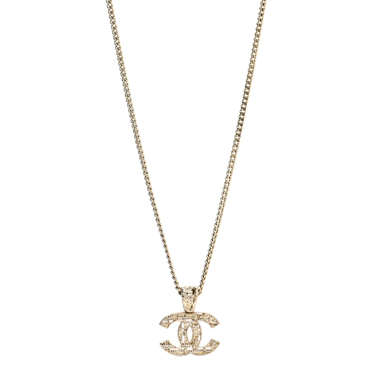 Tweed Effect CC Necklace Gold