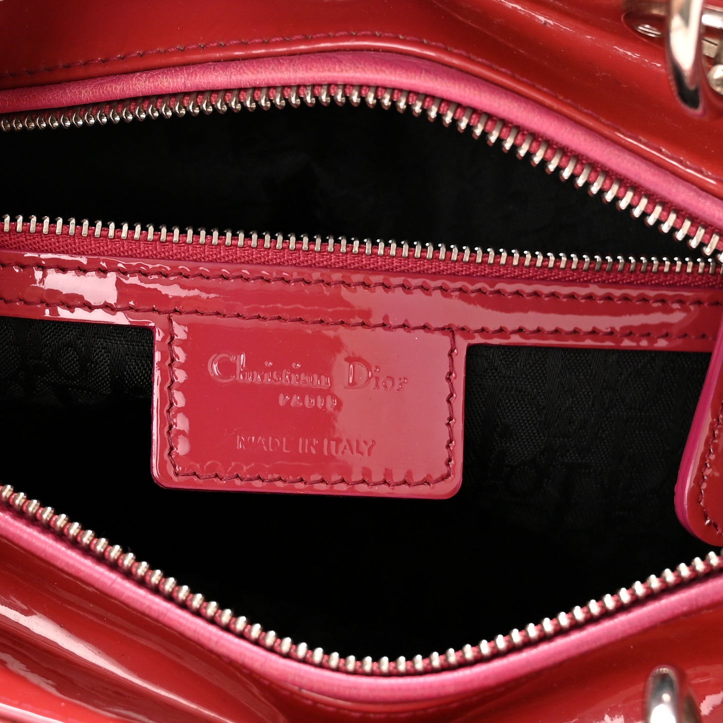 Patent Cannage Large Lady Dior Red