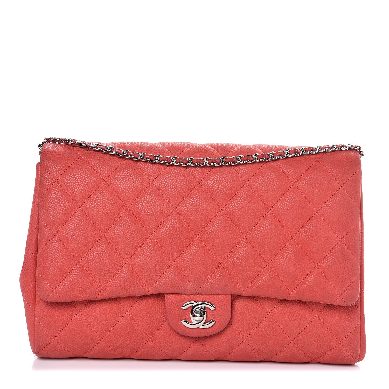 Chanel Iridescent Caviar Clutch with Chain Flap Red 1 of 12