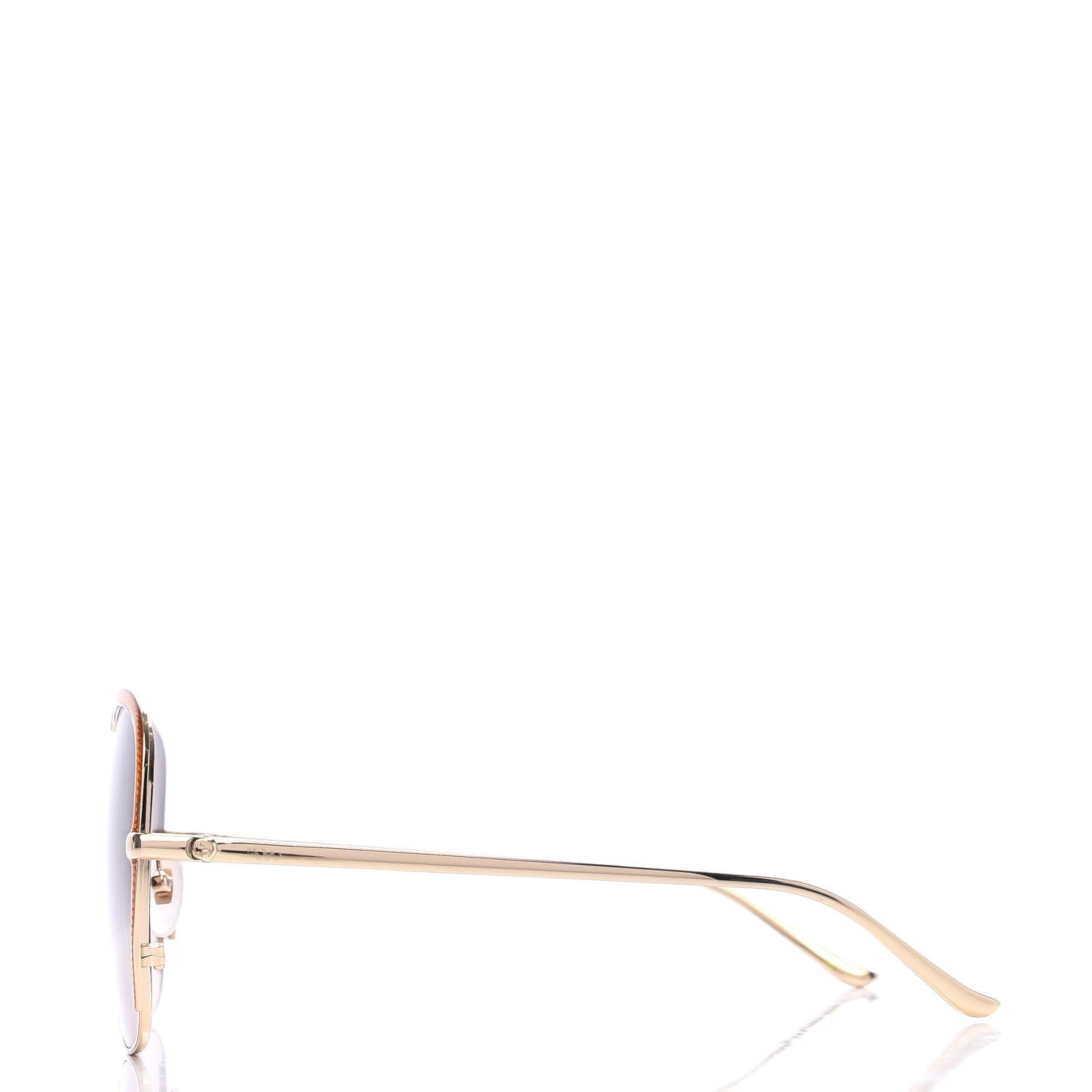 Gucci Metal Oversized Sunglasses GG0400S Gold Brown 3 of 8