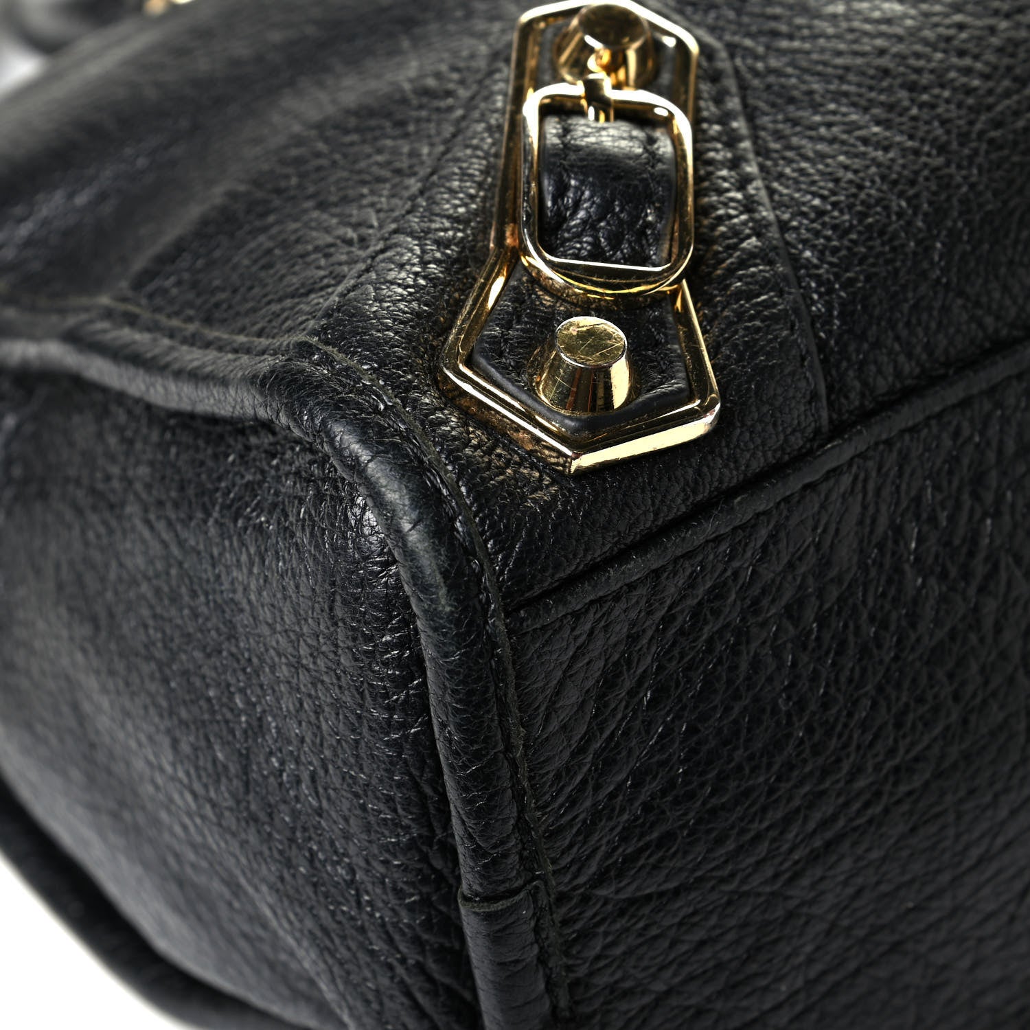 Balenciaga Chevre Gold Metallic Edge Hardware S City Black 6 of 7