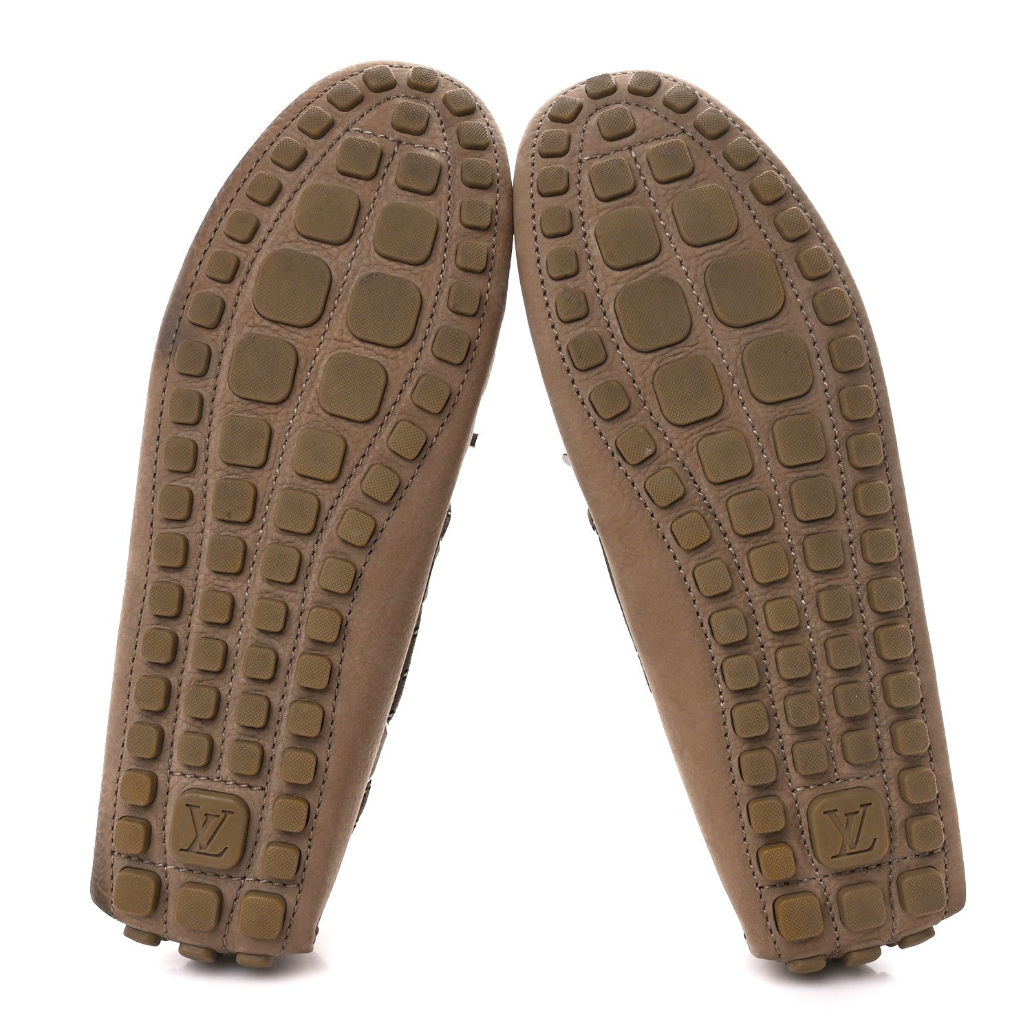 Louis Vuitton Suede Mens Arizona Car Shoe Moccasin Loafers 12 Taupe 5 of 11