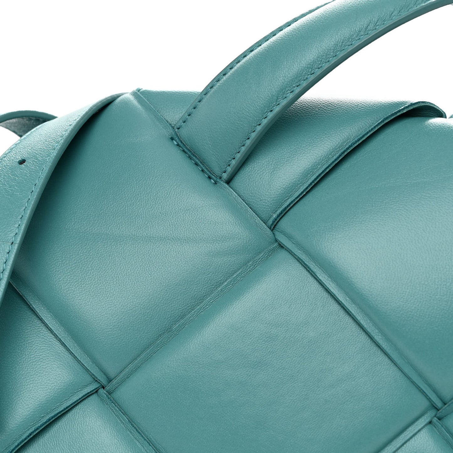 Nappa Intreccio Padded Top Handle Shoulder Bag Linoleum