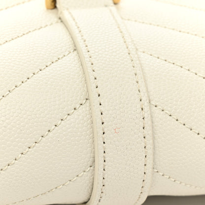 Saint Laurent Grain De Poudre Textured Mixed Matelasse Medium Triquilt Monogram Satchel Crema Soft 14 of 16