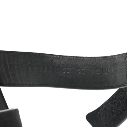 Hermes Suede Goatskin Womens Chypre Sandals 37 Black 8 of 9