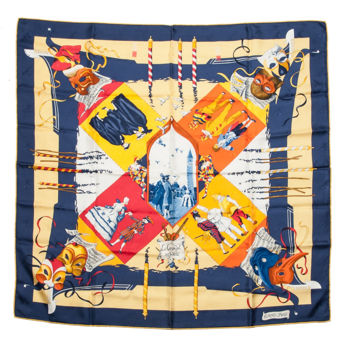 Silk Le Carnaval de Venise Scarf 90