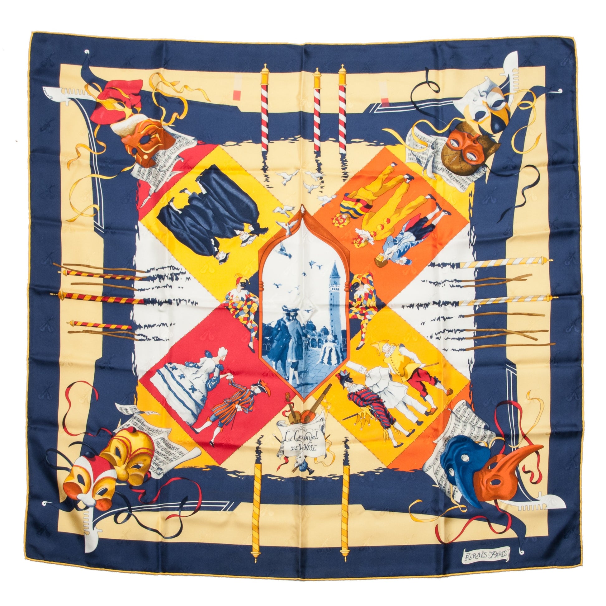 Hermes Silk Le Carnaval de Venise Scarf 90 1 of 16