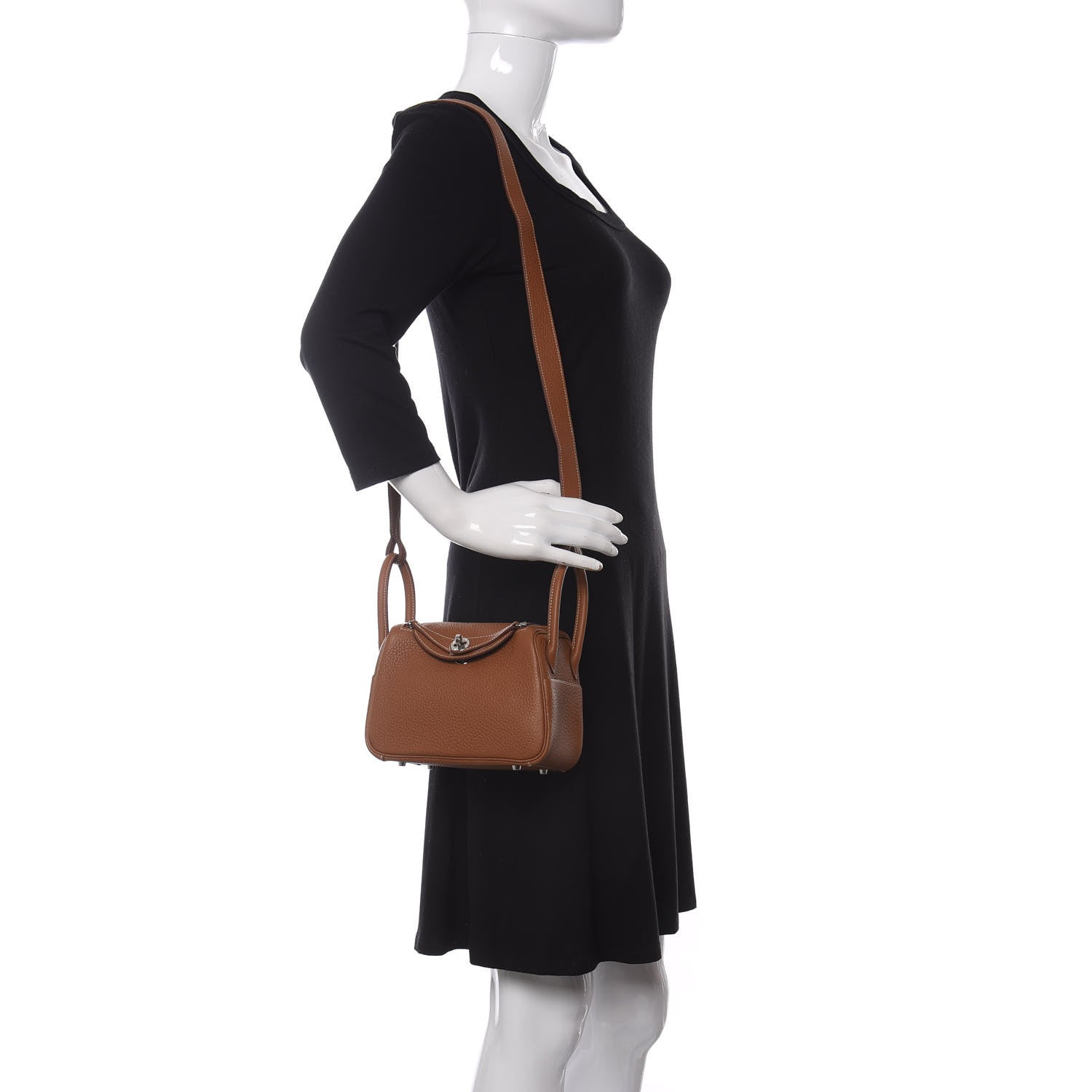Hermes Taurillon Clemence Mini Lindy 20 Gold 2 of 11