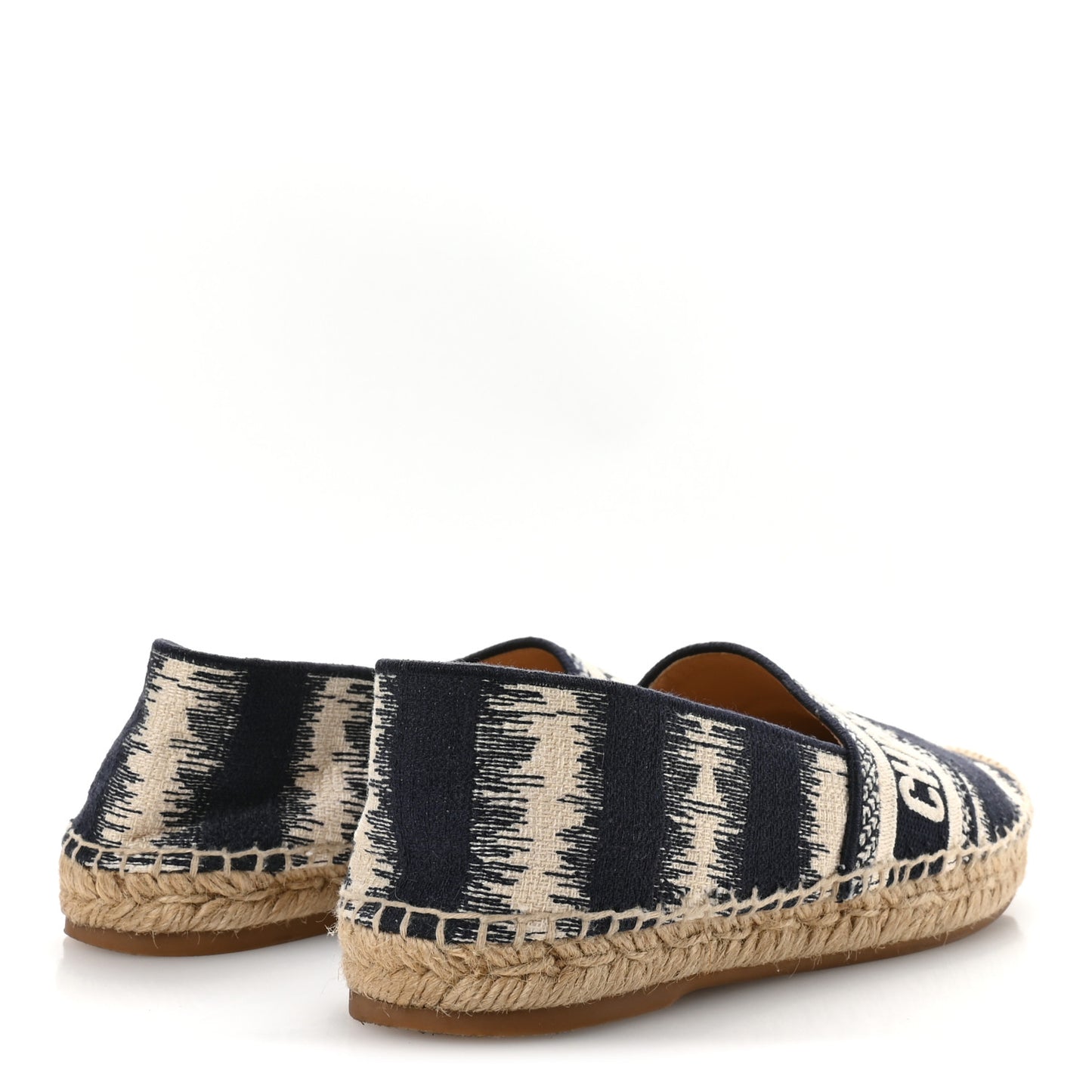Cotton D-Stripes Embroidered Granville 15mm Espadrilles 36.5 Deep Blue
