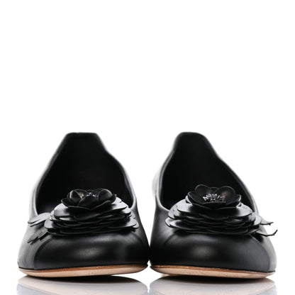 Chanel Lambskin Camellia Cap Toe Pumps 37 Black 2 of 8