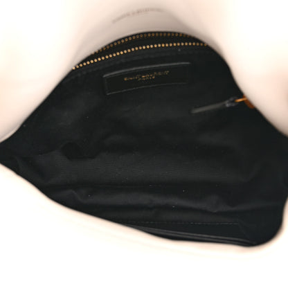 Saint Laurent Lambskin Quilted Toy Loulou Puffer Monogram Chain Satchel Blanc Vintage 5 of 11