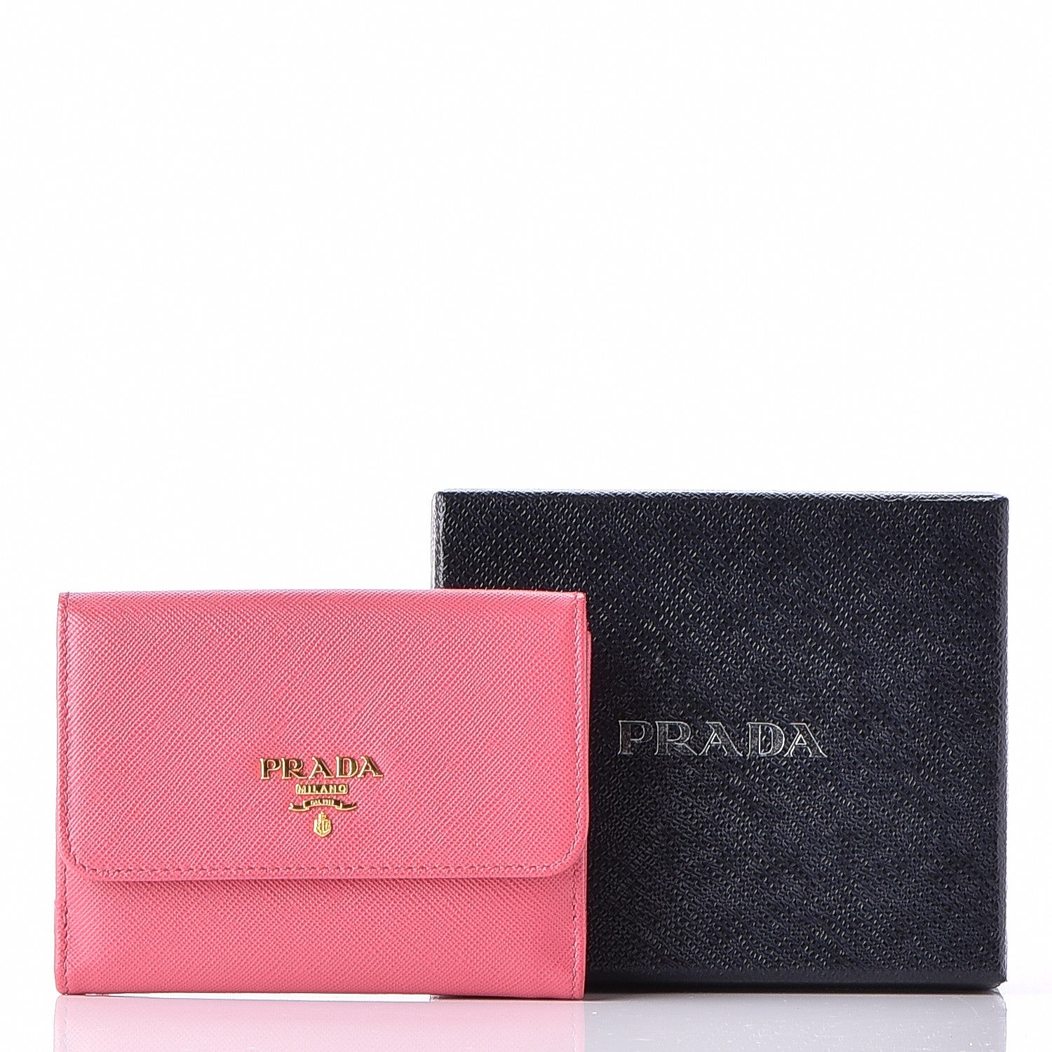 Prada Saffiano Multicolor Compact Wallet Peonia Begonia 10 of 10