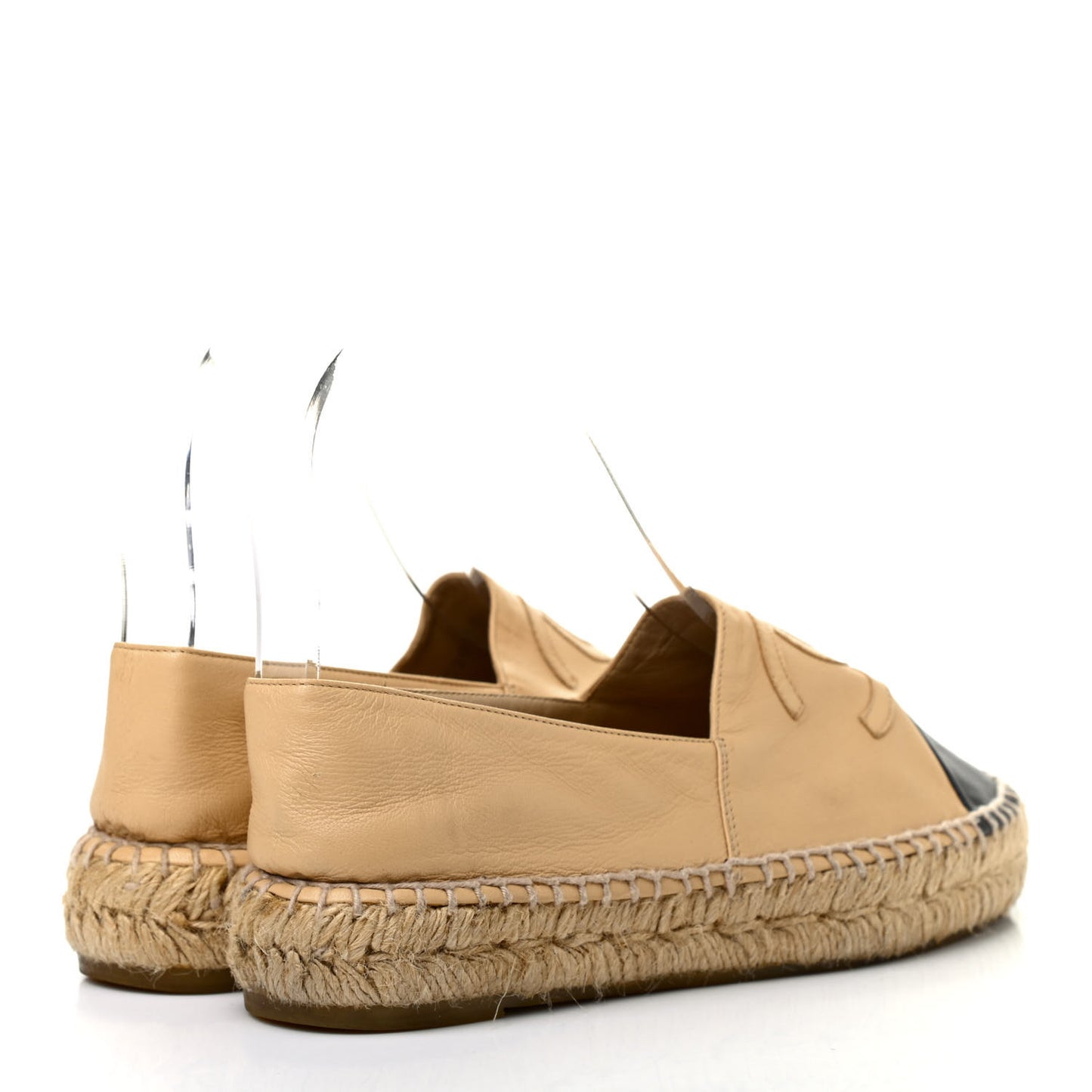 Lambskin CC Espadrilles 36 Beige Black