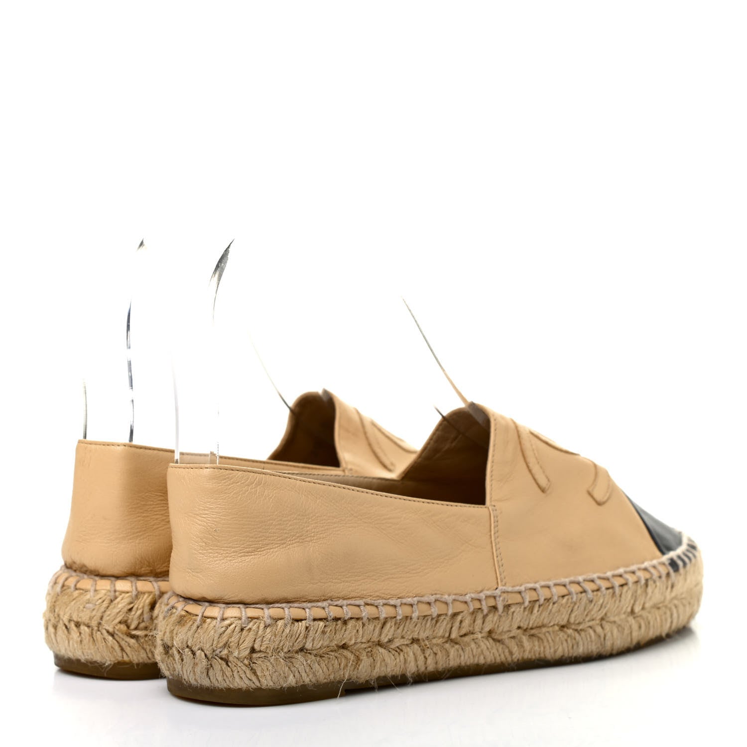 Chanel Lambskin CC Espadrilles 36 Beige Black 4 of 7