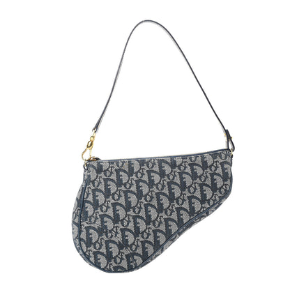 Christian Dior Monogram Mini Saddle Pochette Navy 1 of 12