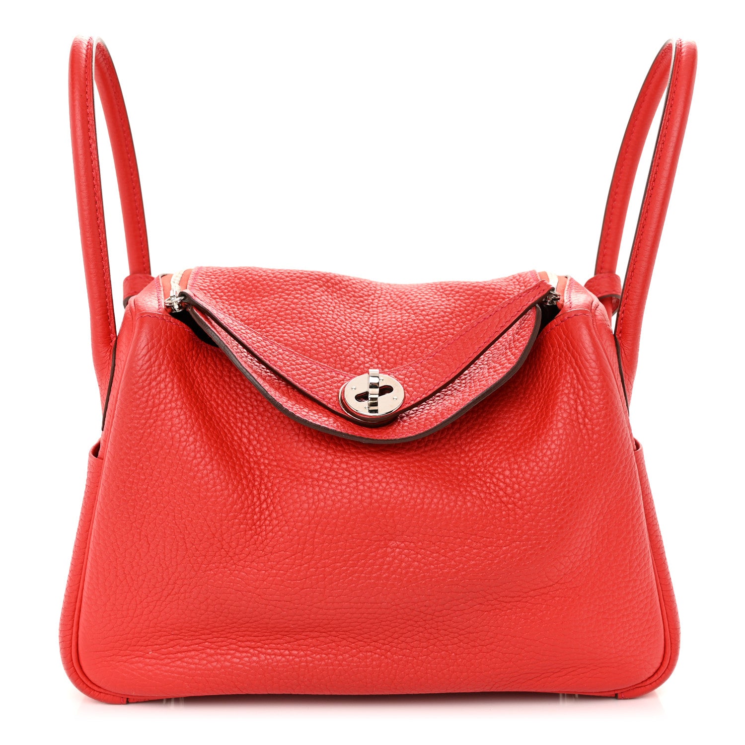 Hermes Taurillon Clemence Lindy 26 Rouge Tomate 1 of 9