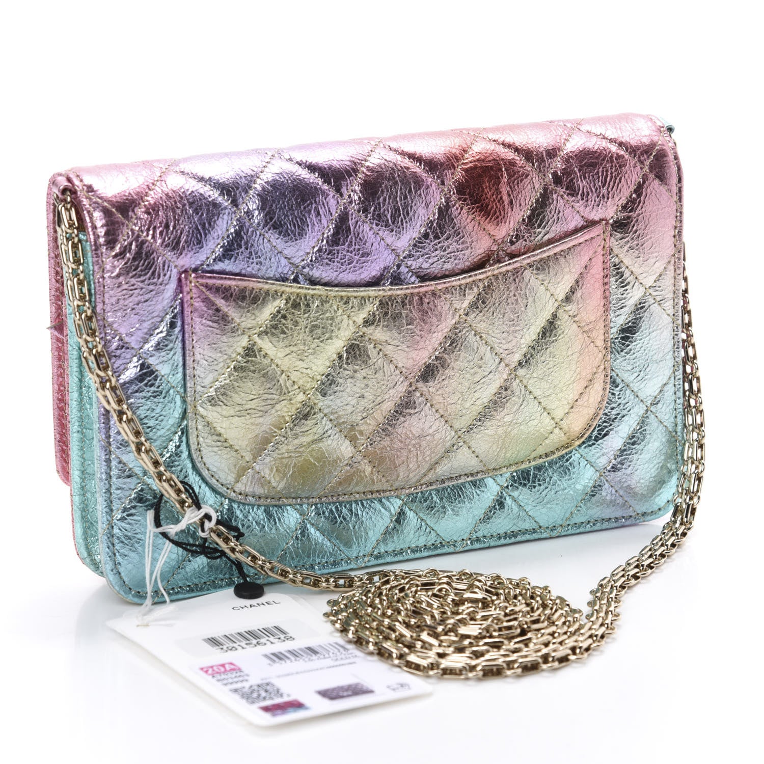 Chanel Metallic Goatskin Quilted 2.55 Reissue Wallet on Chain WOC Multicolor 3 of 12