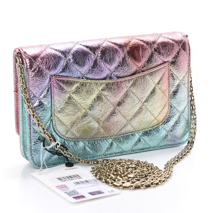Chanel Metallic Goatskin Quilted 2.55 Reissue Wallet on Chain WOC Multicolor 3 of 12