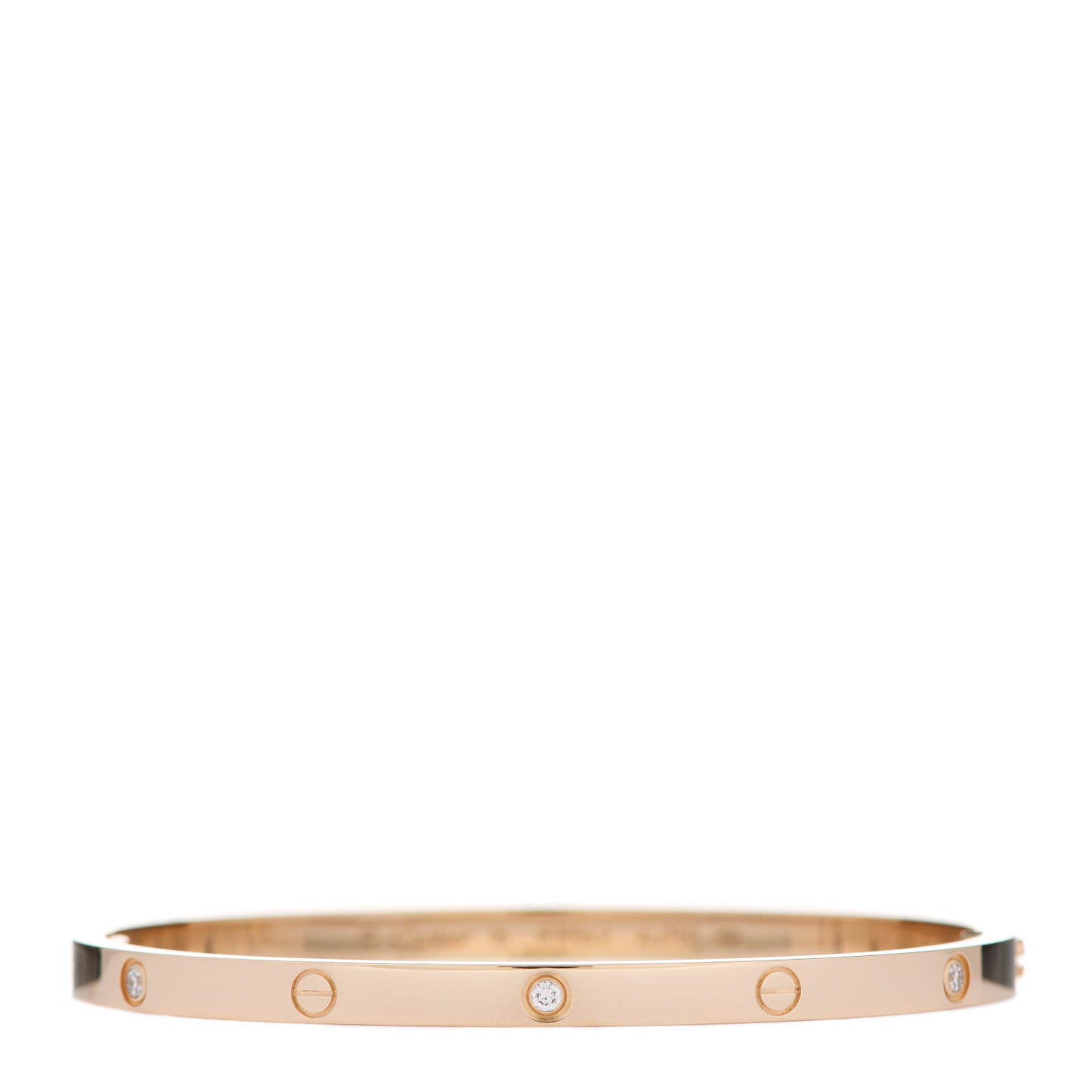 18K Yellow Gold 6 Diamond Small LOVE Bracelet 16