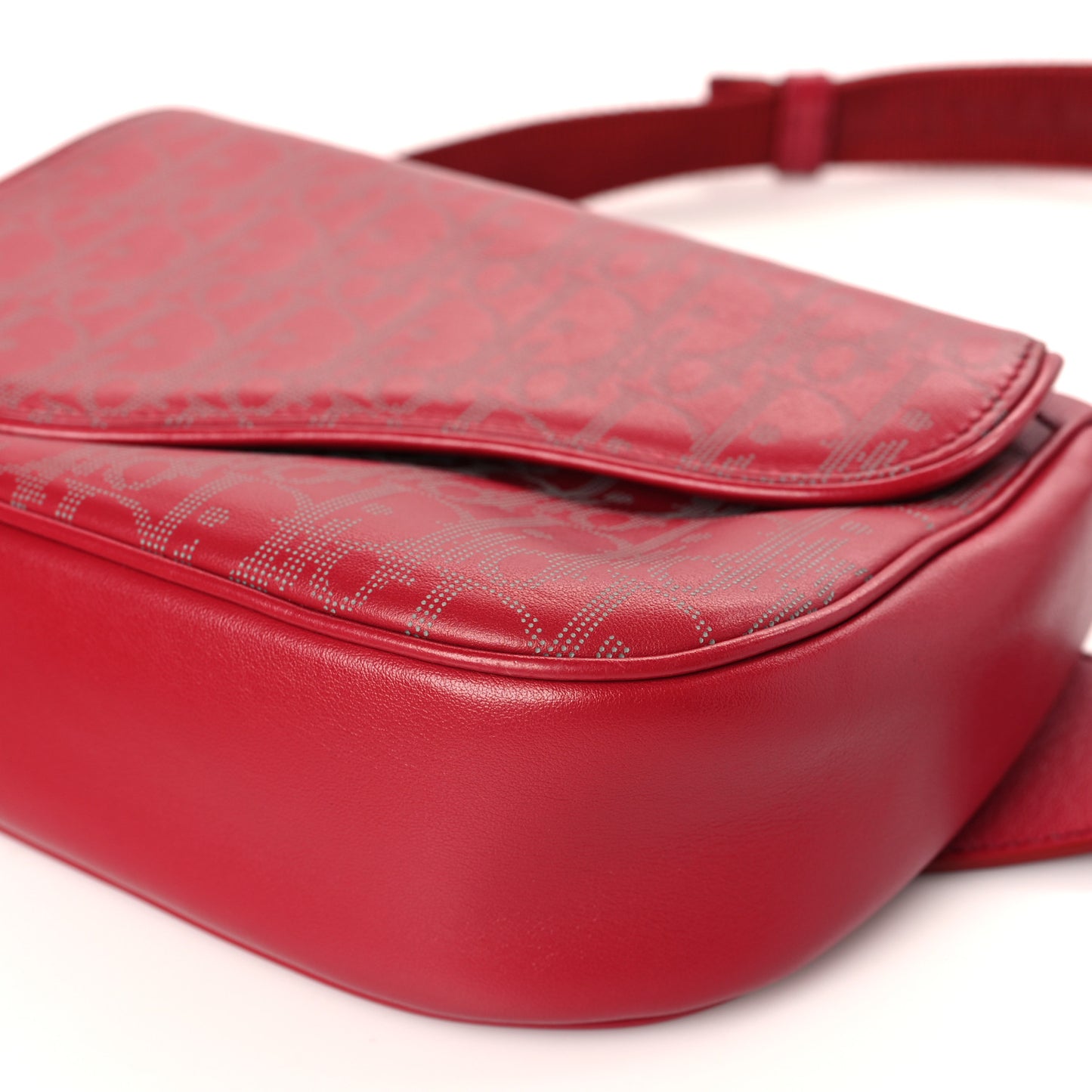 Galaxy Calfskin Oblique World Tour Saddle Belt Bag Red