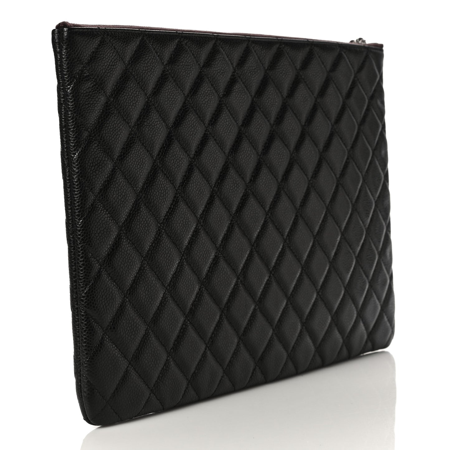 Caviar Quilted Large Cosmetic Case Black