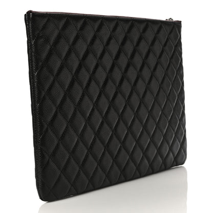 Chanel Caviar Quilted Large Cosmetic Case Black 3 of 11