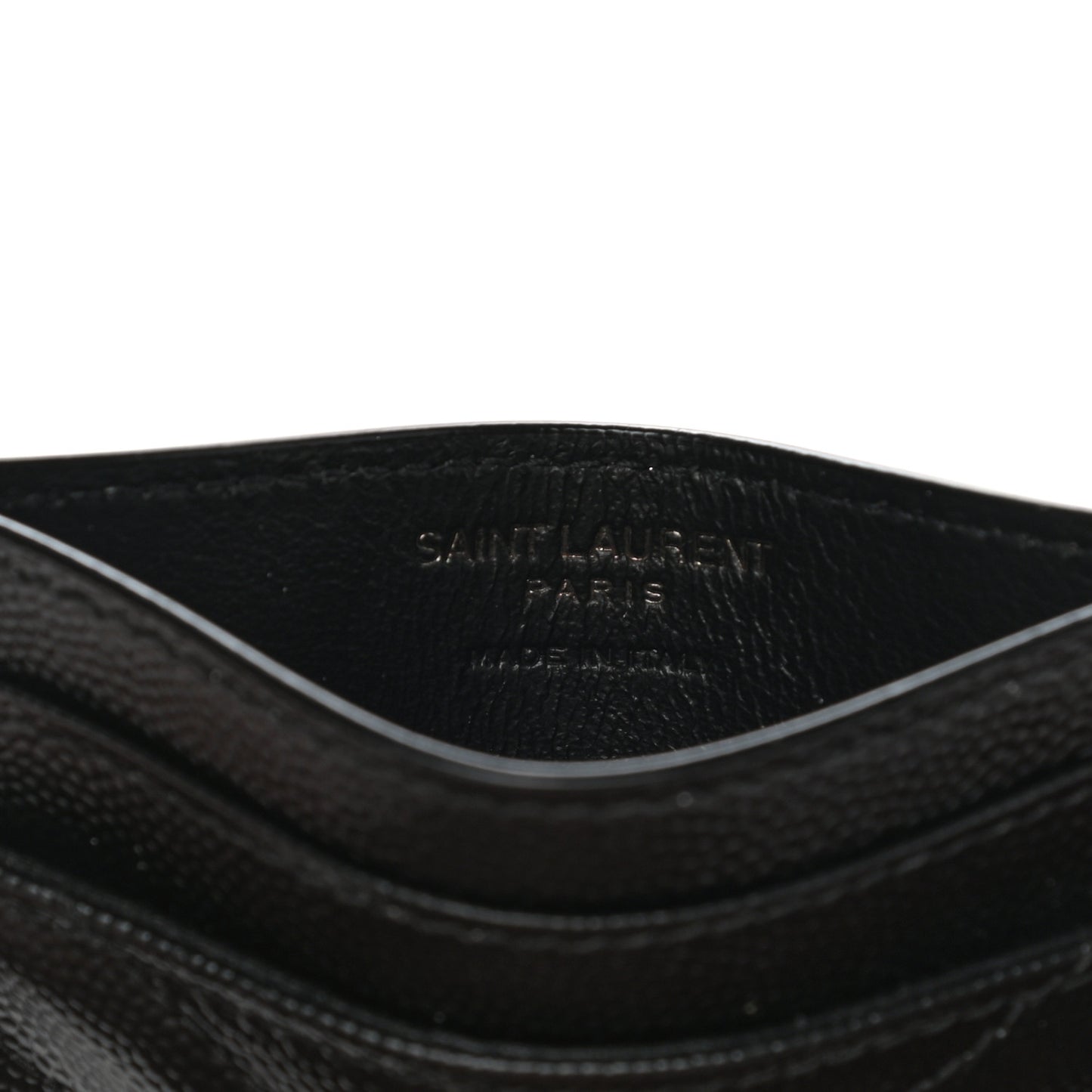 Grain De Poudre Matelasse Chevron Monogram Credit Card Case Black
