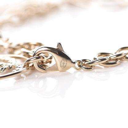 Chanel Metal Strass Crystal Logo Necklace Gold 5 of 6