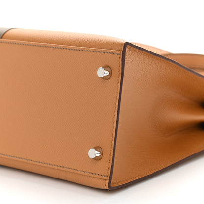 Hermes Epsom Casaque Kelly Sellier 28 Sesame Etoupe Bleu Indigo 10 of 10